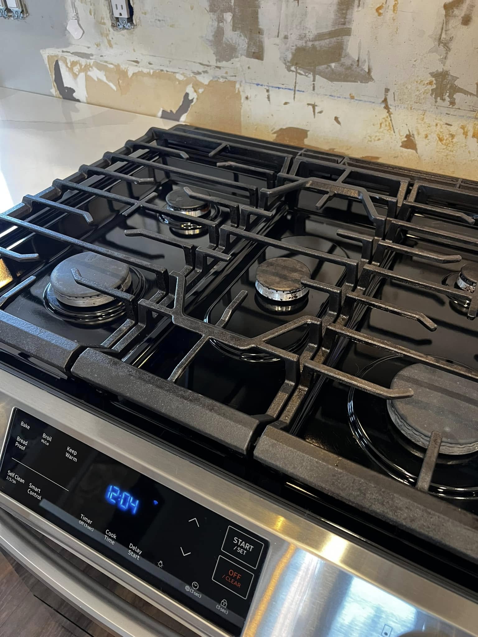 Clean polished black range surface