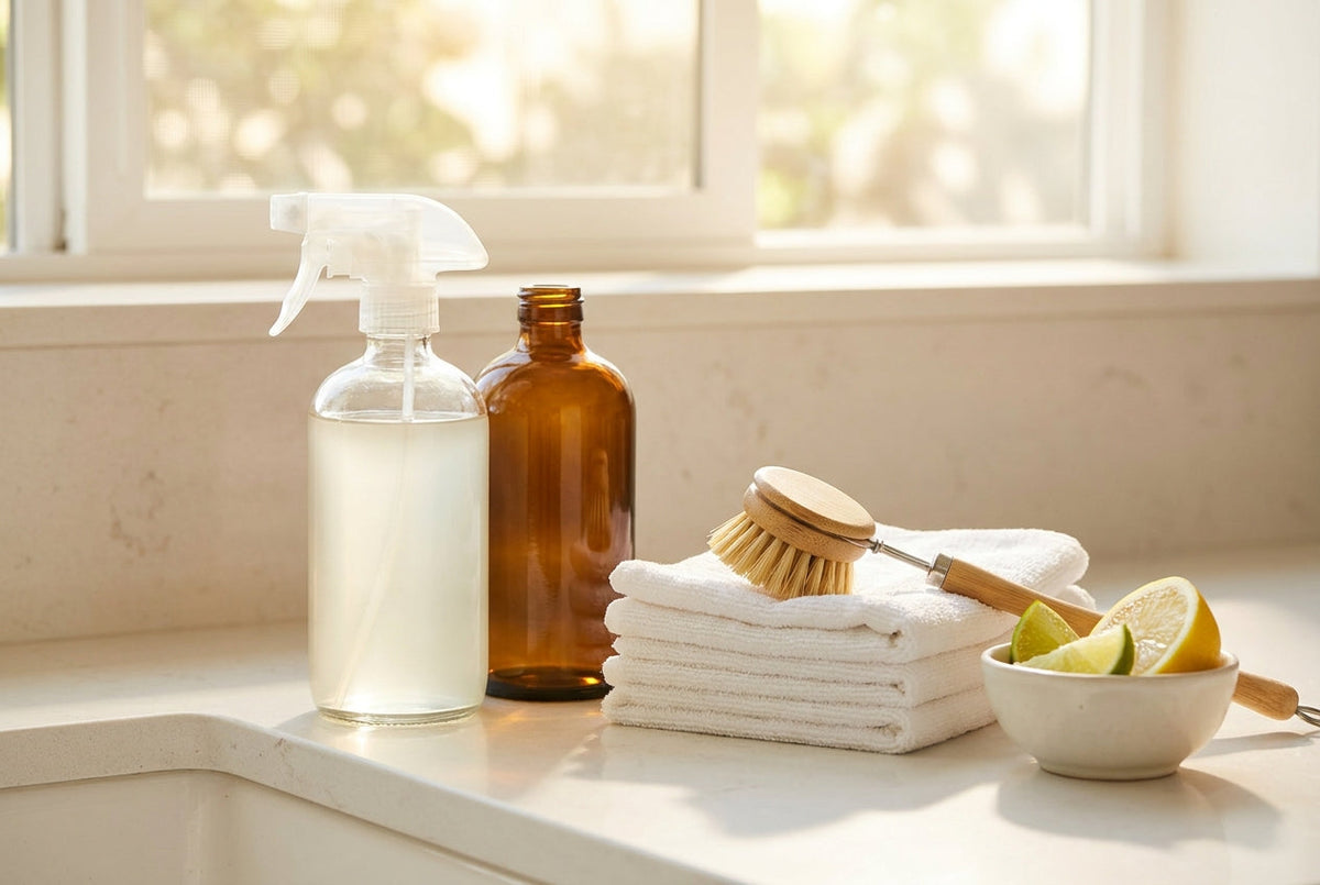 7 Eco-Friendly Bleach Alternatives That Actually Disinfect (Safe for Pregnancy & Pets) header image