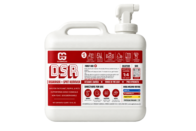 DSR Degreaser and Stain Remover spray jug