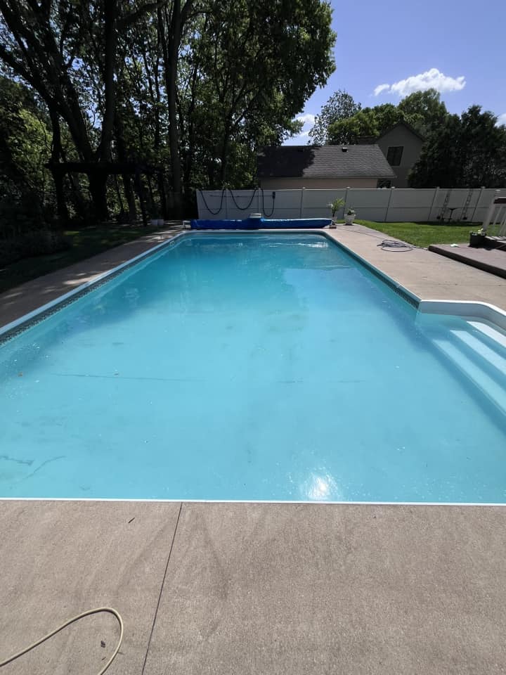 Clean restored swimming pool and surround